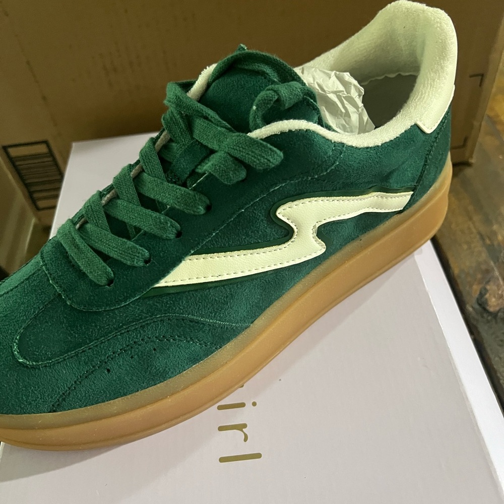 Madden Girl Green and Cream Skate Sneakers